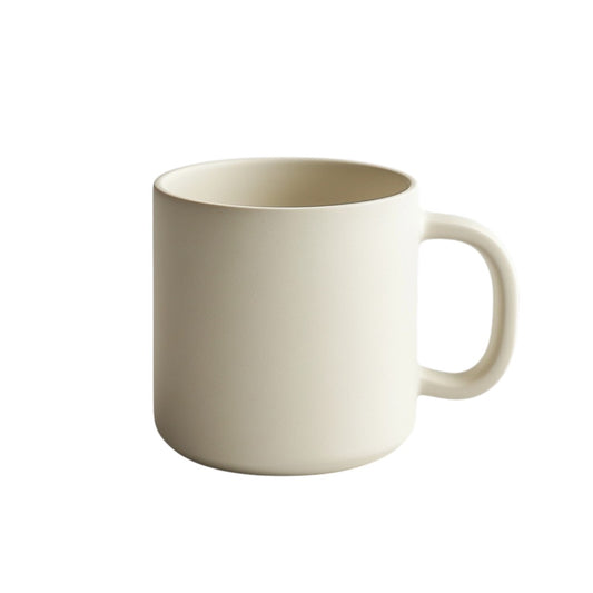Olvva Minimalist Matte Zen Ceramic Mug - Handcrafted Porcelain - 12oz Capacity - Matte Cream White - Heat Retaining Thermal Mug